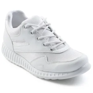 Force 10 White Lacing Uniform School Shoes For Kids 9906-90GN By Liberty