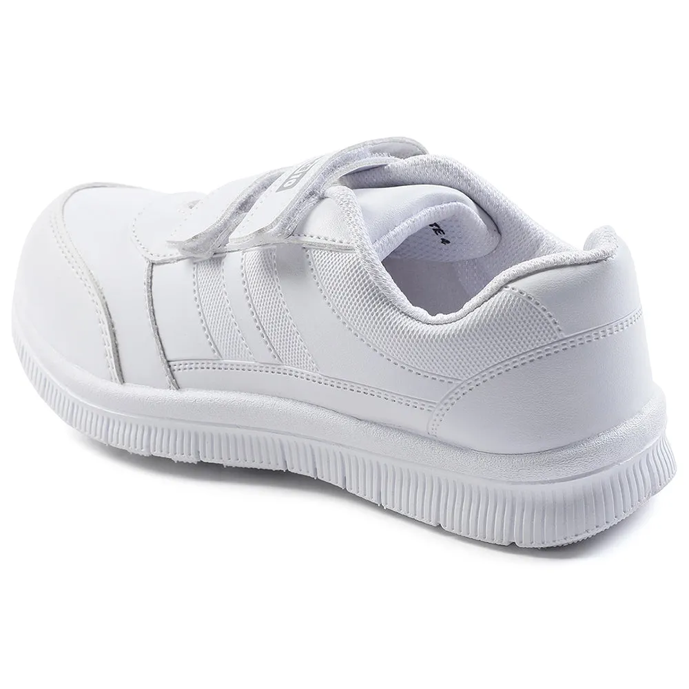 Force 10 White Non Lacing Uniform School Shoes For Kids GOLA-SCHV By Liberty