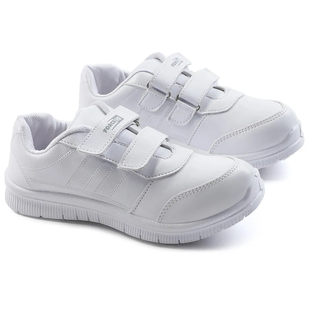 Force 10 White Non Lacing Uniform School Shoes For Kids GOLA-SCHV By Liberty
