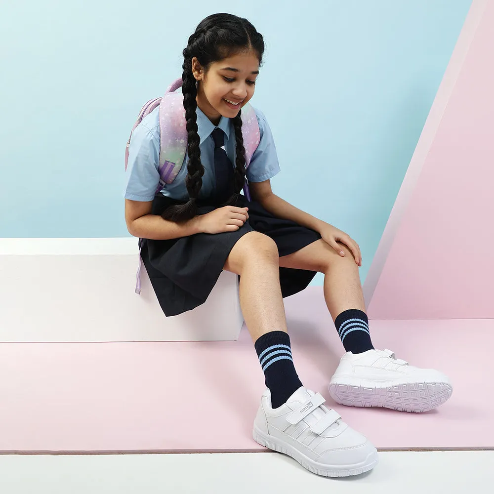 Force 10 White Non Lacing Uniform School Shoes For Kids GOLA-SCHV By Liberty