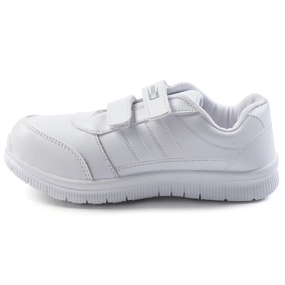 Force 10 White Non Lacing Uniform School Shoes For Kids GOLA-SCHV By Liberty