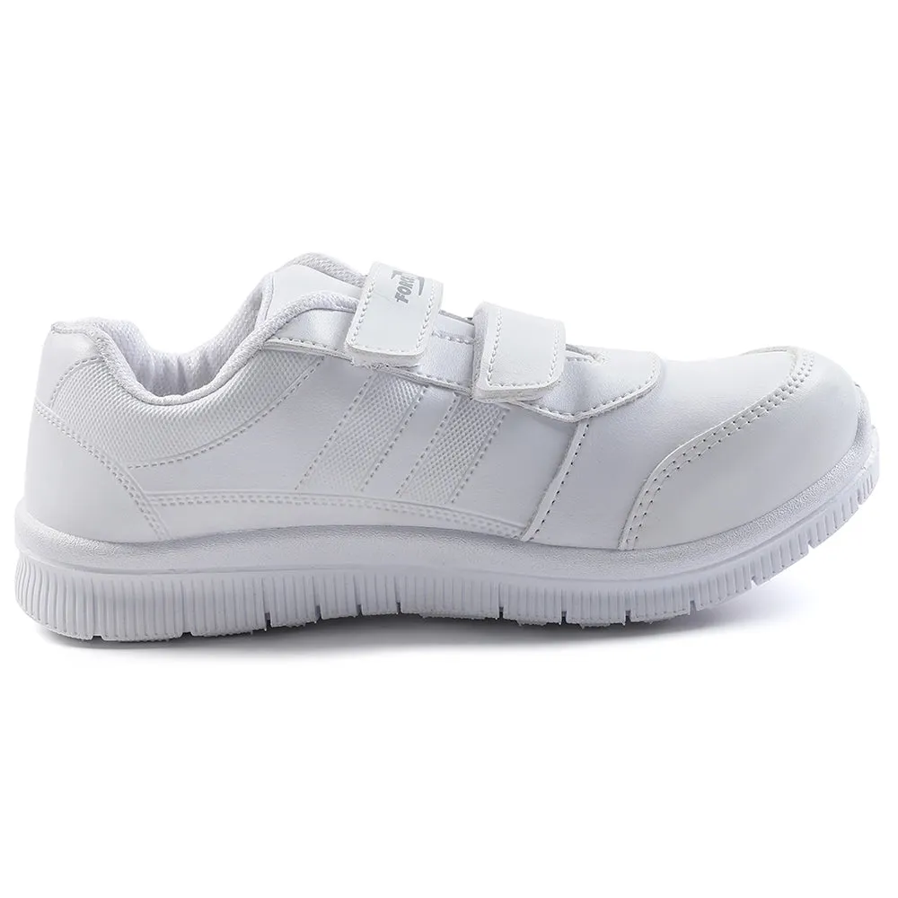 Force 10 White Non Lacing Uniform School Shoes For Kids GOLA-SCHV By Liberty