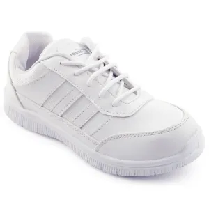Force 10 White Uniform Lacing School Shoe For Kids GOLA-03L By Liberty