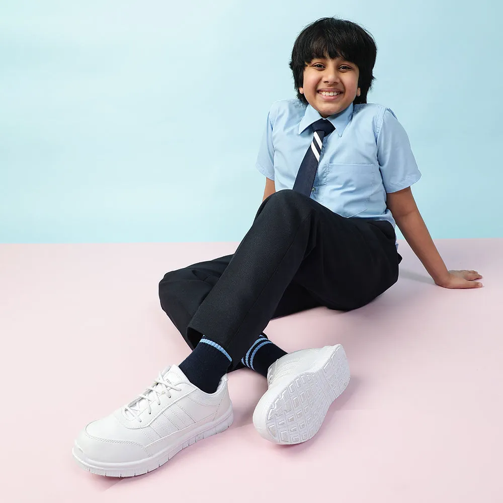 Force 10 White Uniform Lacing School Shoe For Kids GOLA-03L By Liberty