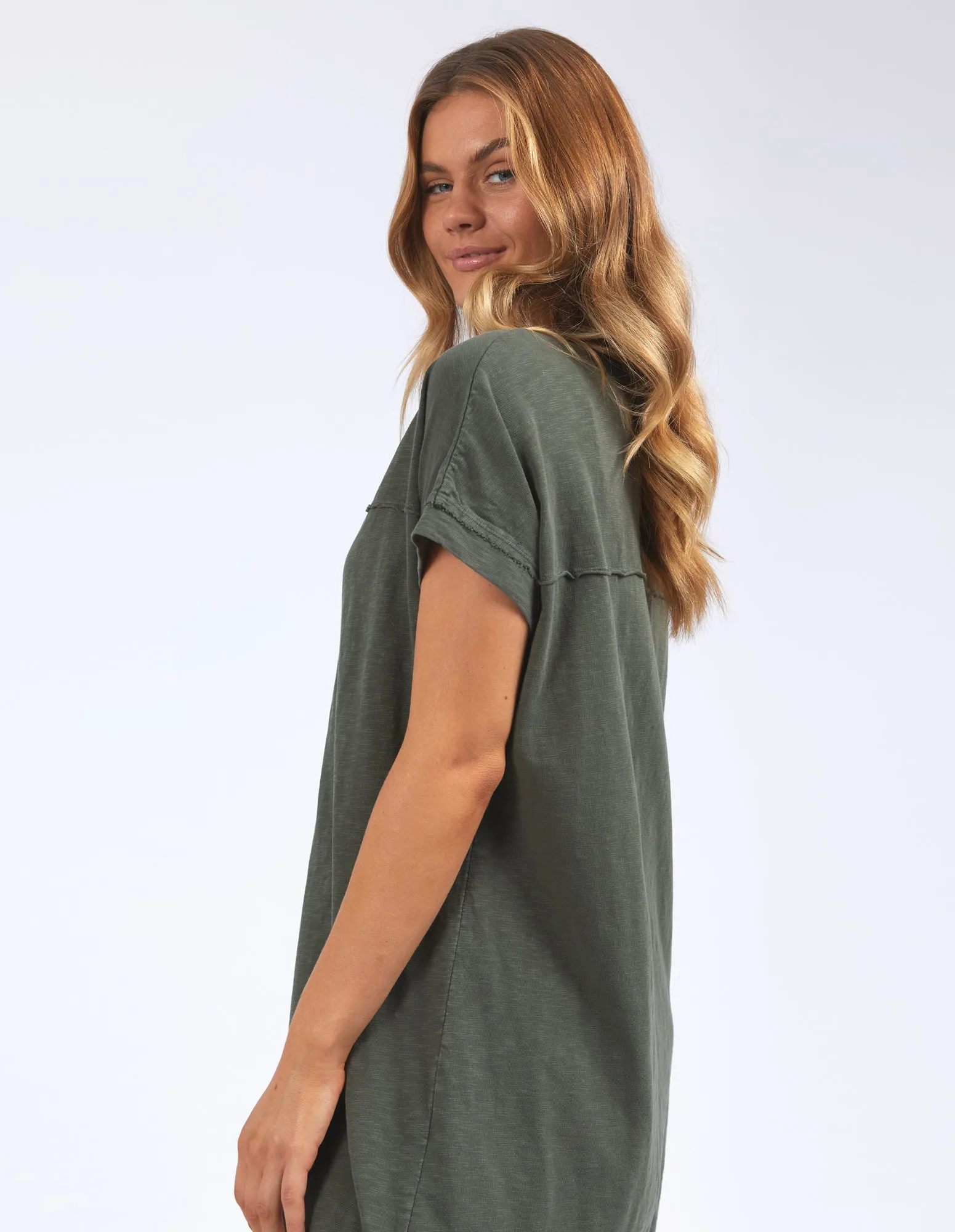 Foxwood Allison Tee Dress Khaki