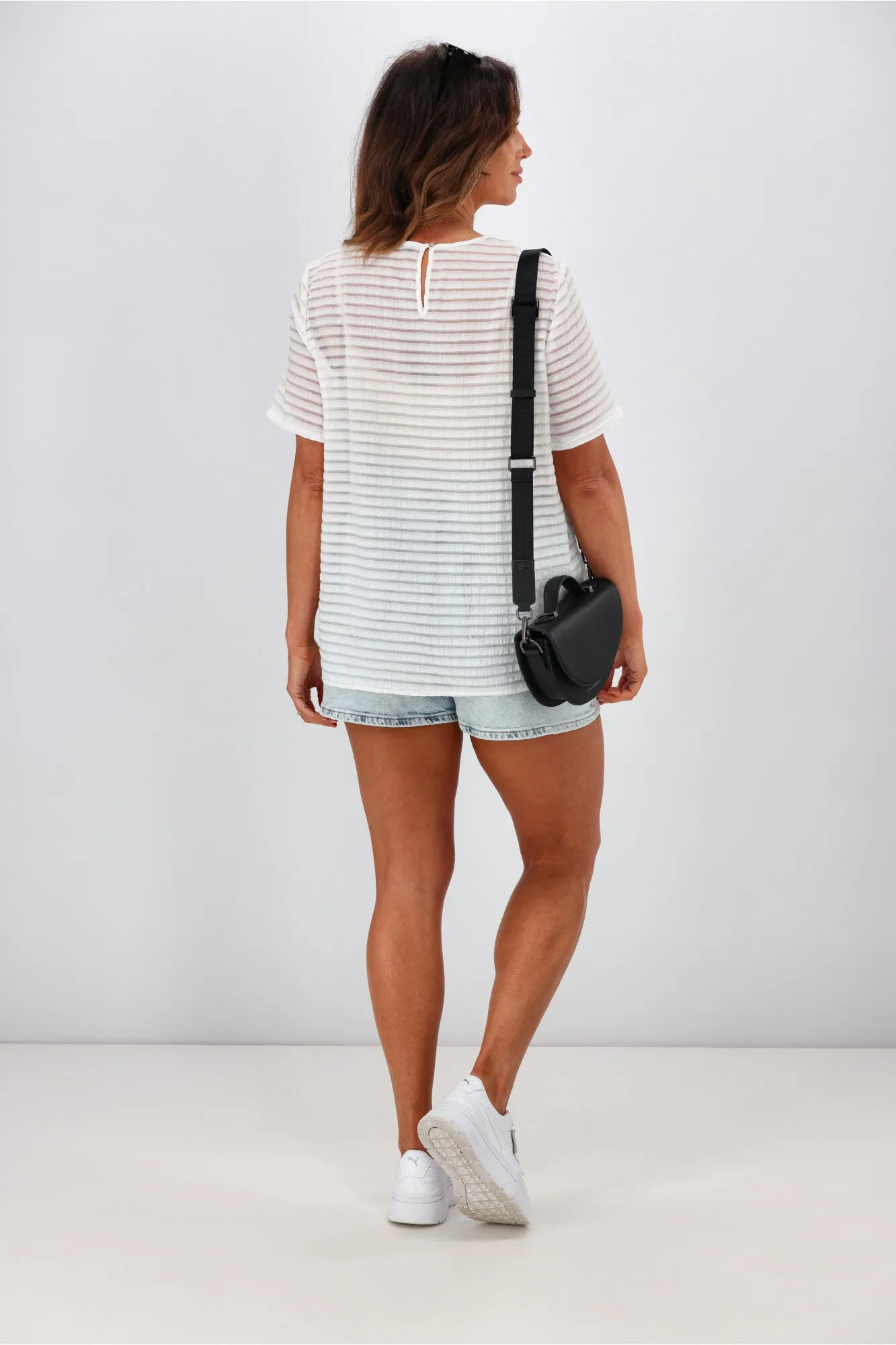 Gloss by Shine On Bobbi Textured Top White