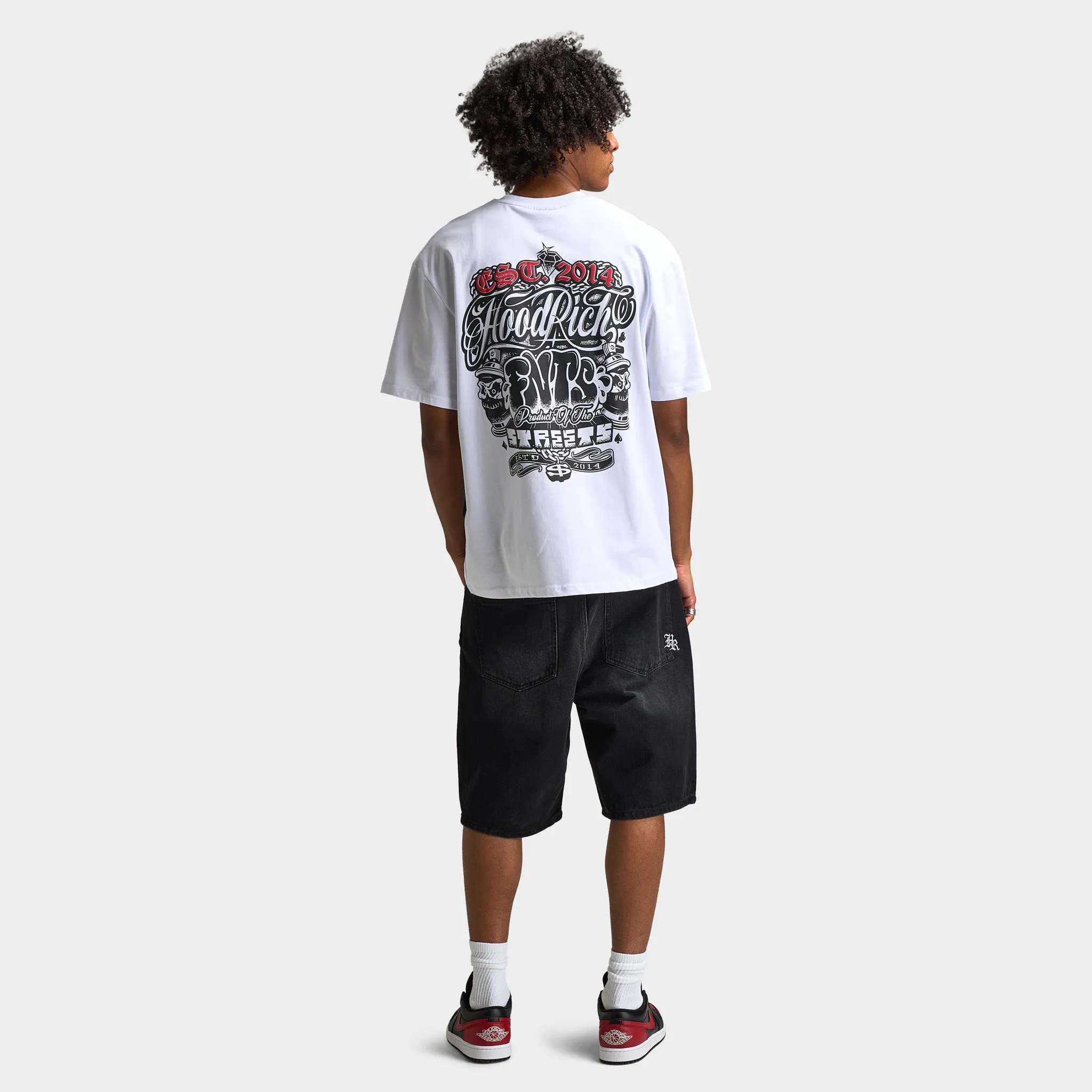 Hoodrich Crown V2 Oversized Graphic T-Shirt White / Lychee - Black