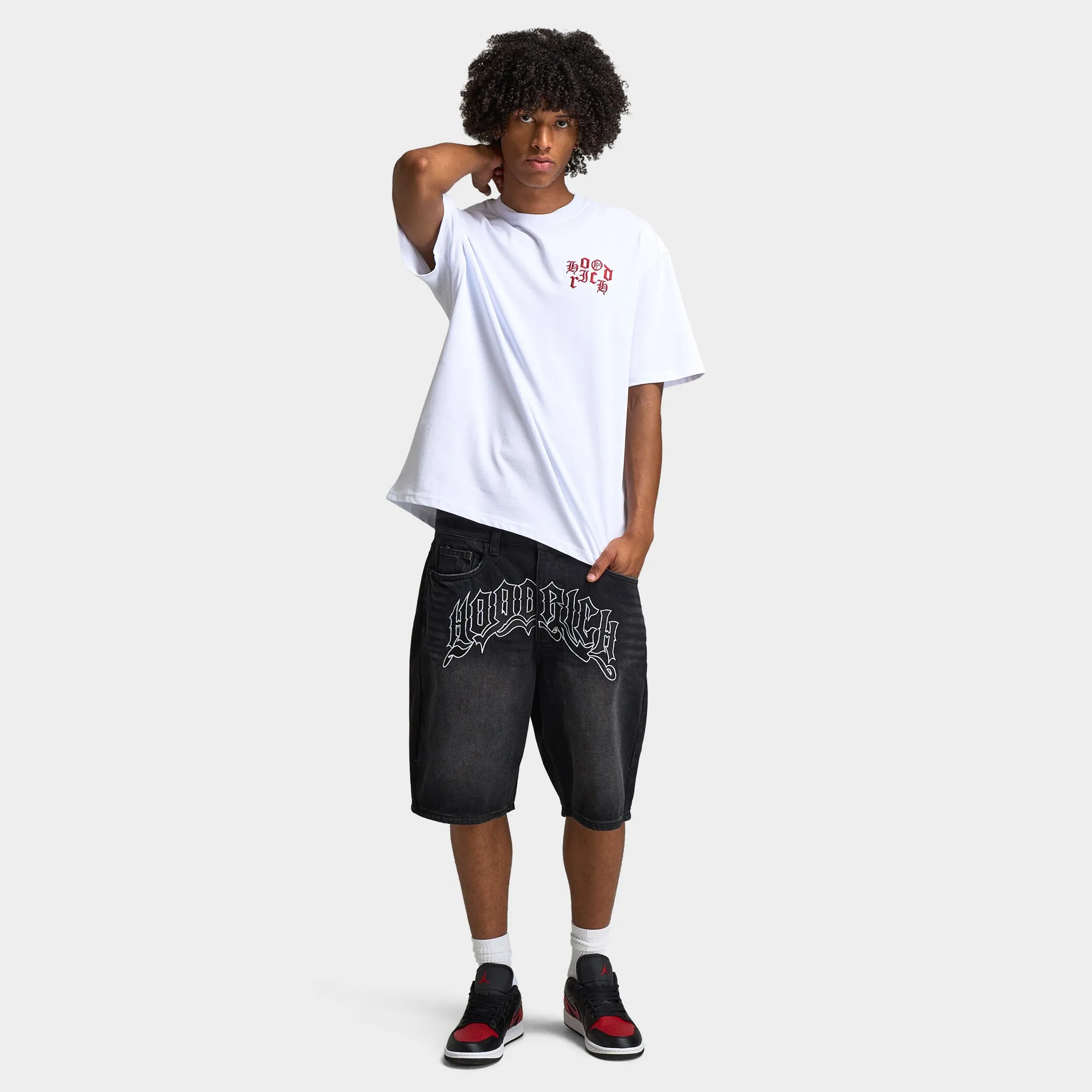 Hoodrich Crown V2 Oversized Graphic T-Shirt White / Lychee - Black