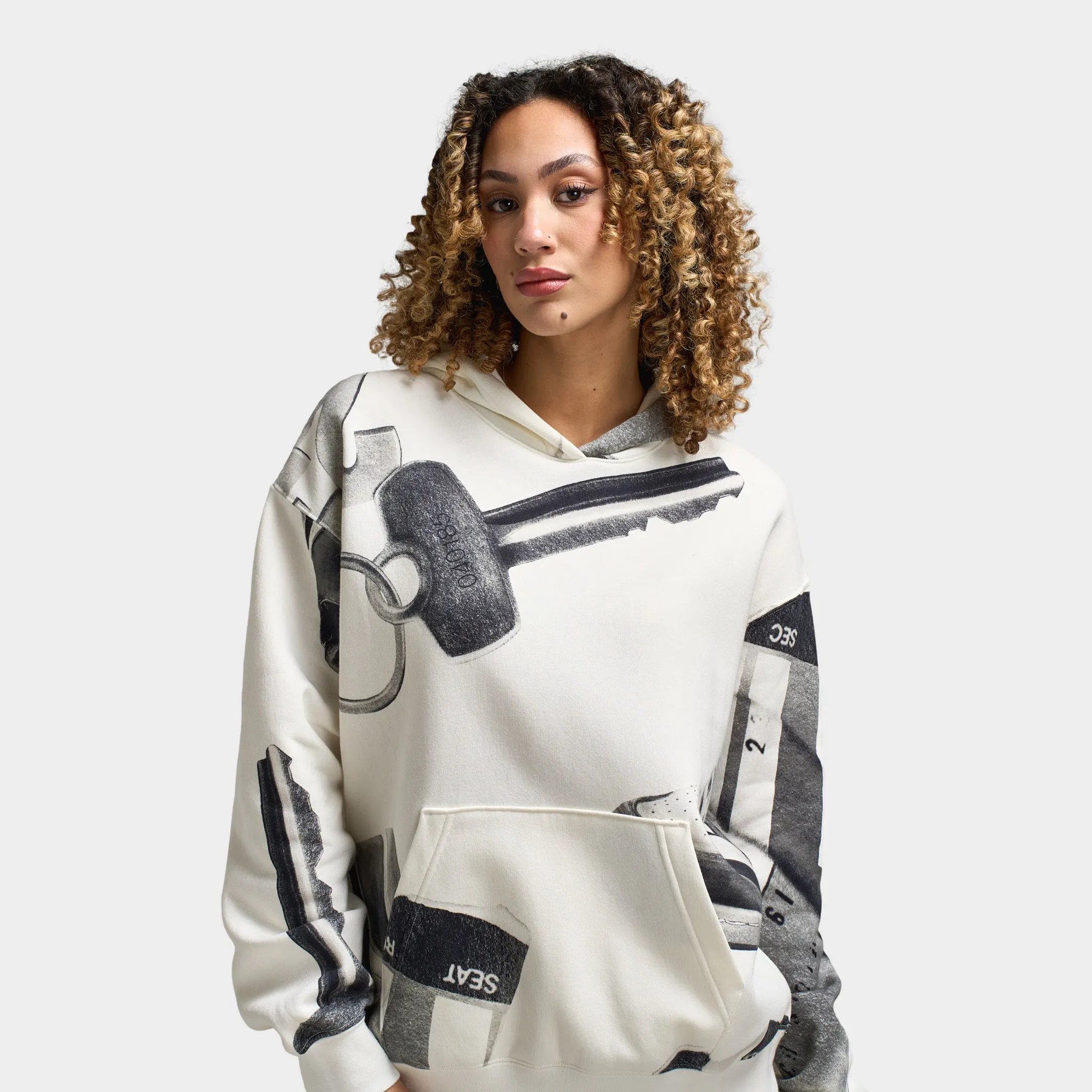 Jordan Women's Brooklyn All Over Print Hoodie Sail / Black