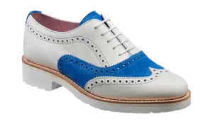Josie - White Calf / Sky Blue Suede
