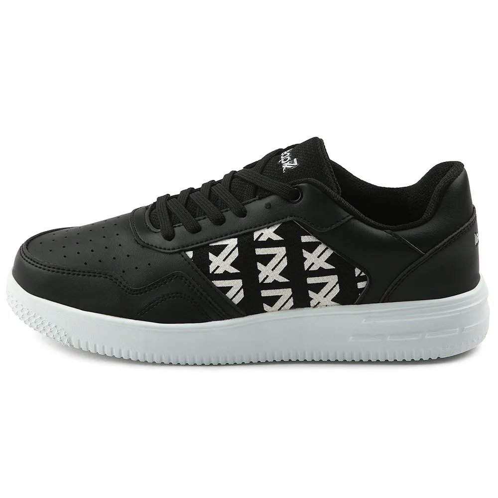 Leap7x Black Casual Lacing Sneakers For Men SNOOKIS By Liberty