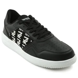 Leap7x Black Casual Lacing Sneakers For Men SNOOKIS By Liberty