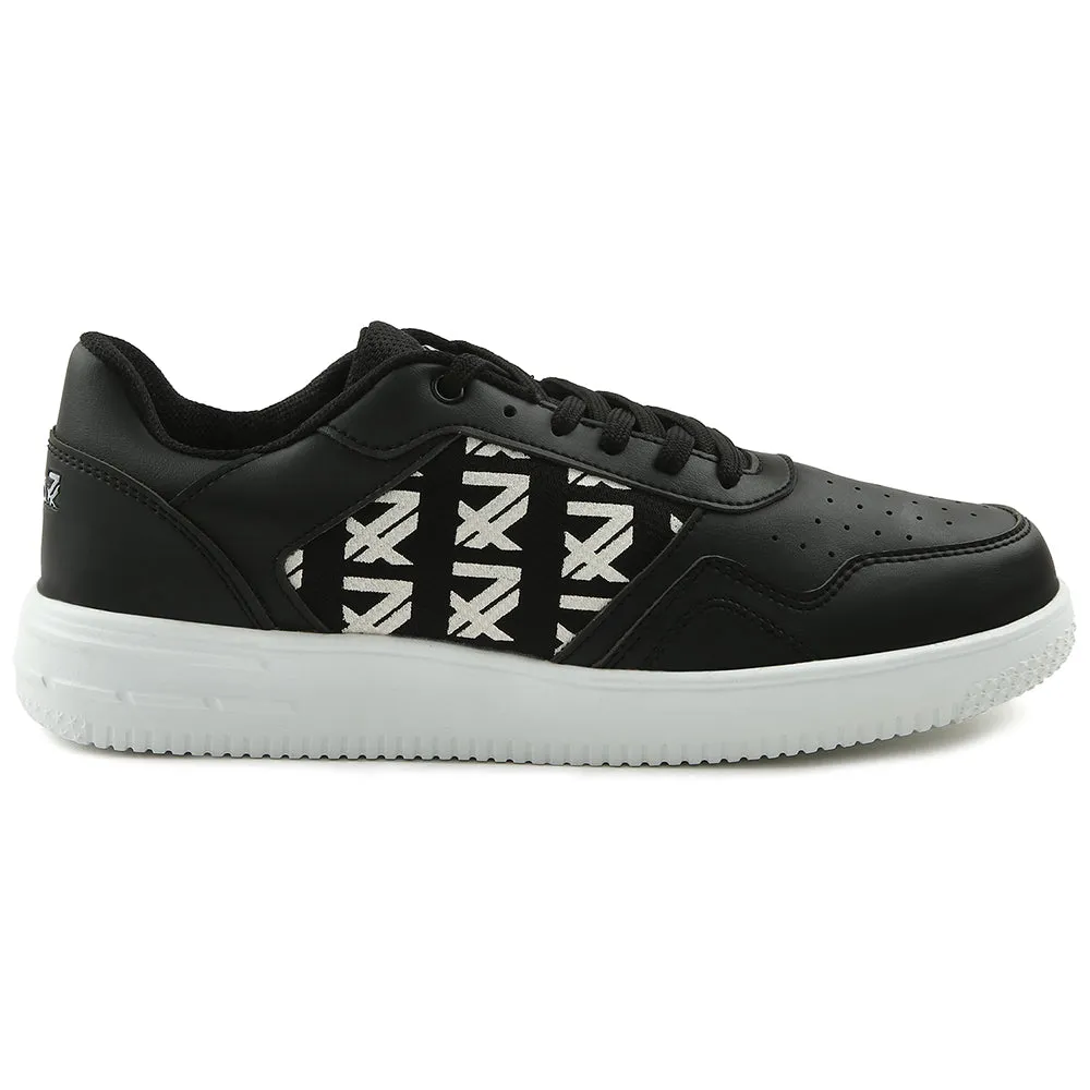 Leap7x Black Casual Lacing Sneakers For Men SNOOKIS By Liberty