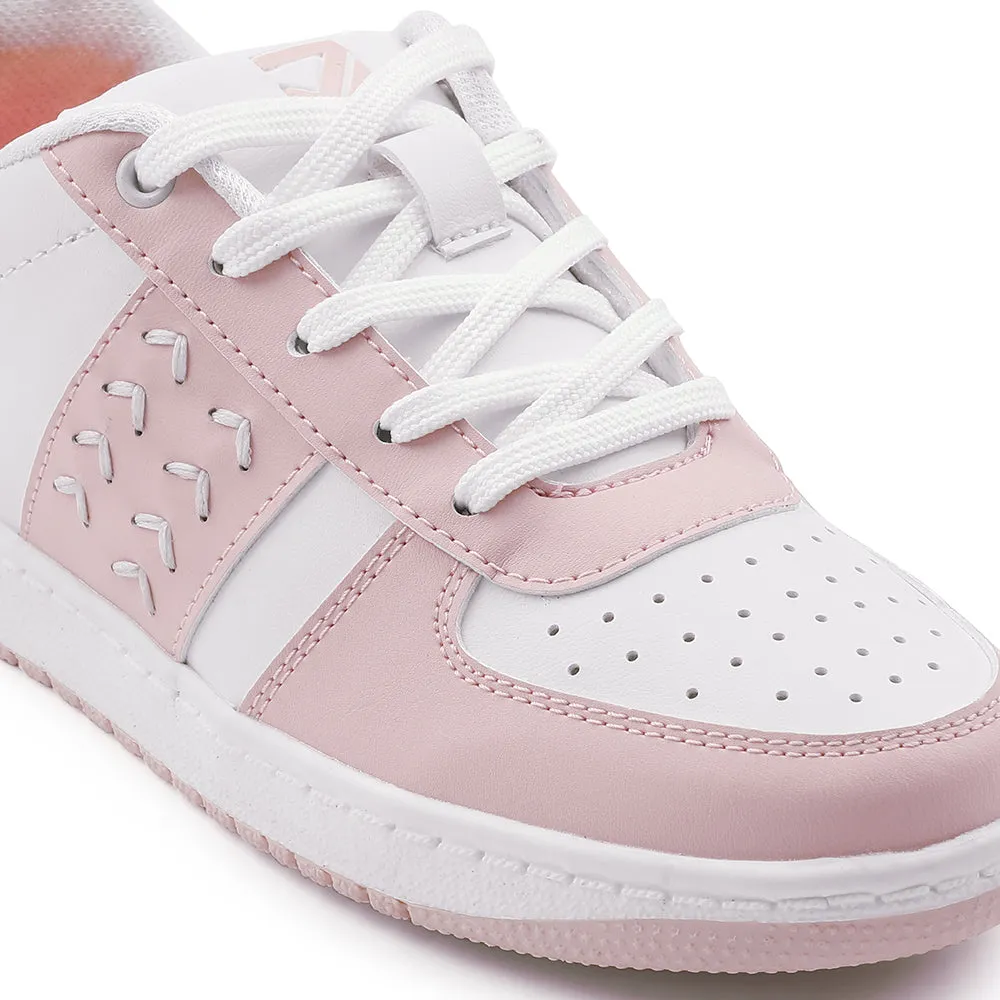 Leap7x Lacing Peach Casual Sneakers For Women NEXTY-2E By Liberty