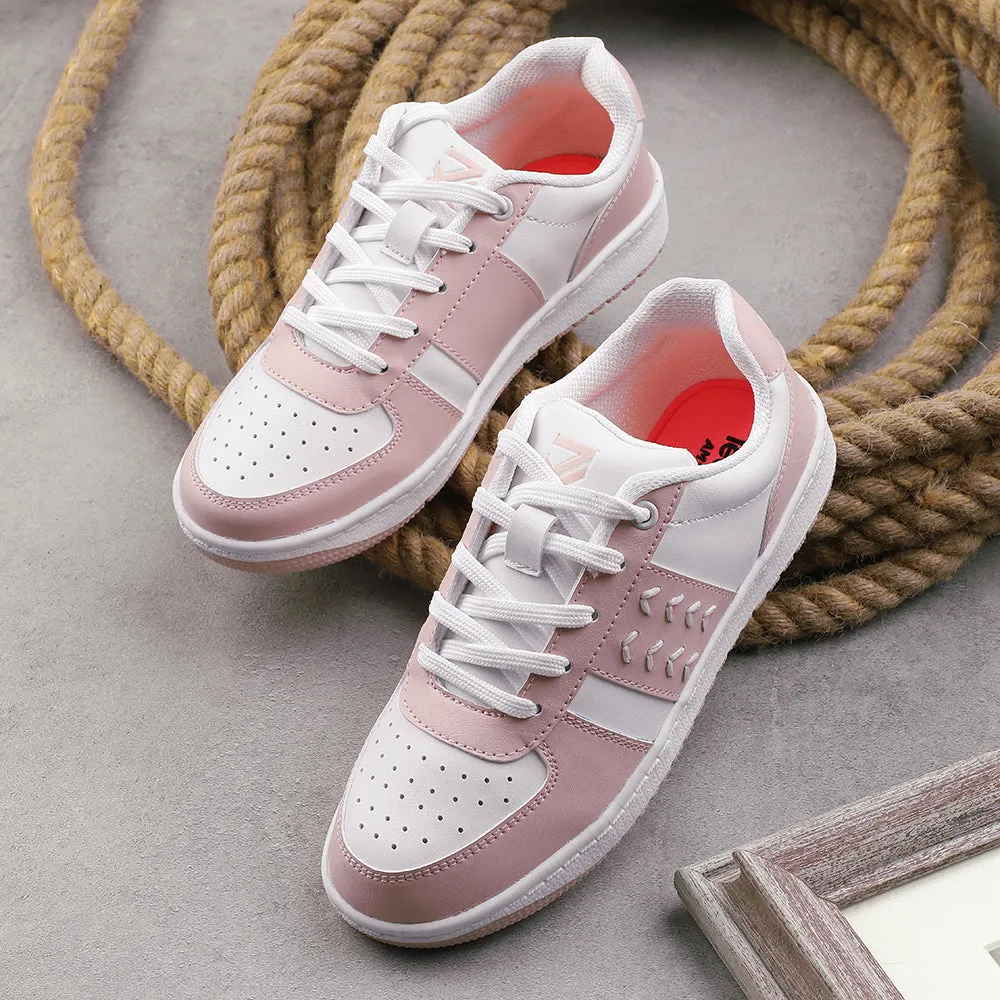 Leap7x Lacing Peach Casual Sneakers For Women NEXTY-2E By Liberty