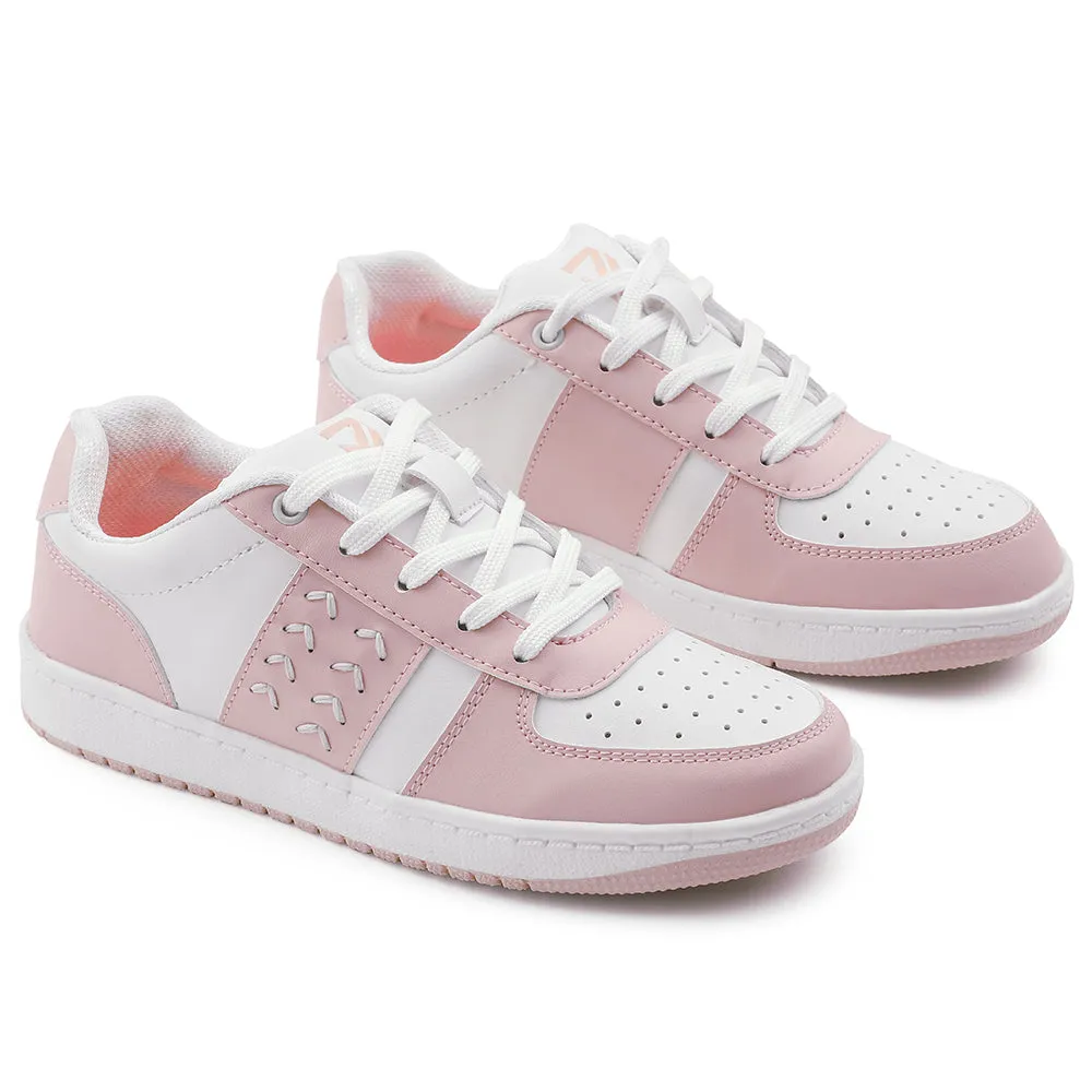 Leap7x Lacing Peach Casual Sneakers For Women NEXTY-2E By Liberty