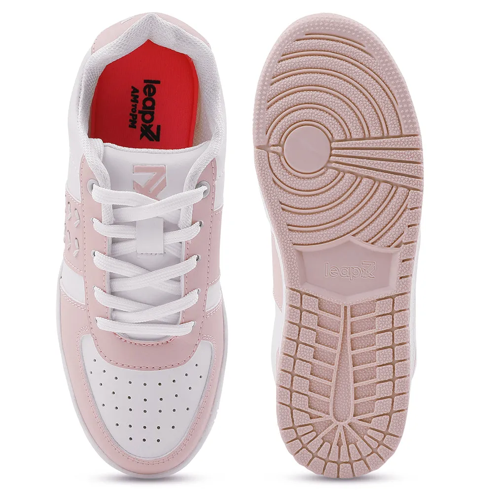 Leap7x Lacing Peach Casual Sneakers For Women NEXTY-2E By Liberty