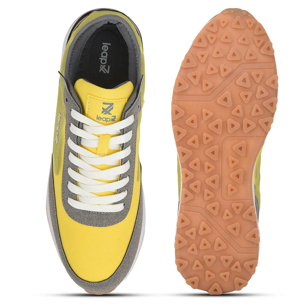 Leap7x Sports Lacing Running Shoes For Men (Yellow) XL-TG-03 By Liberty