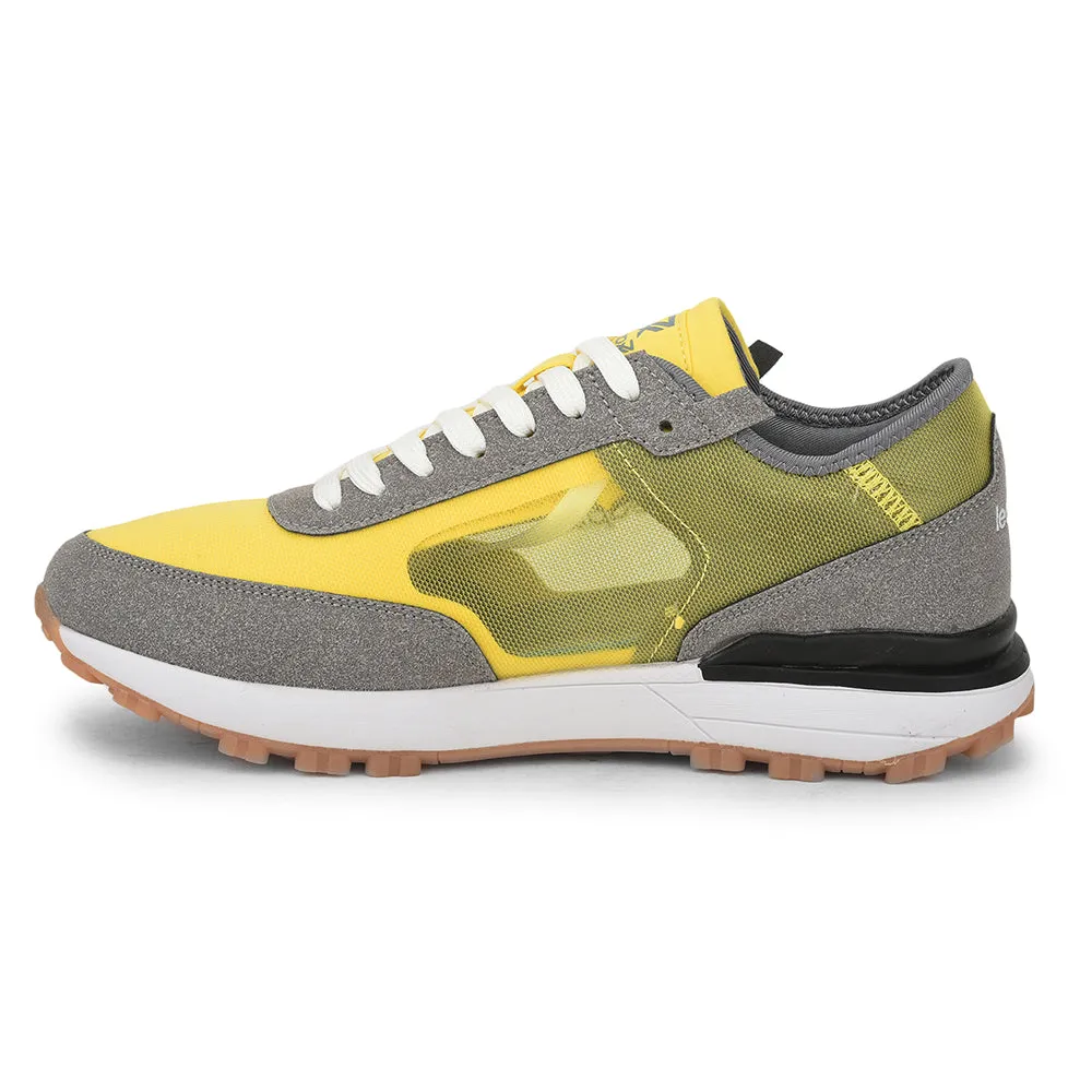 Leap7x Sports Lacing Running Shoes For Men (Yellow) XL-TG-03 By Liberty