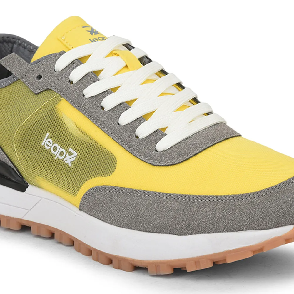 Leap7x Sports Lacing Running Shoes For Men (Yellow) XL-TG-03 By Liberty