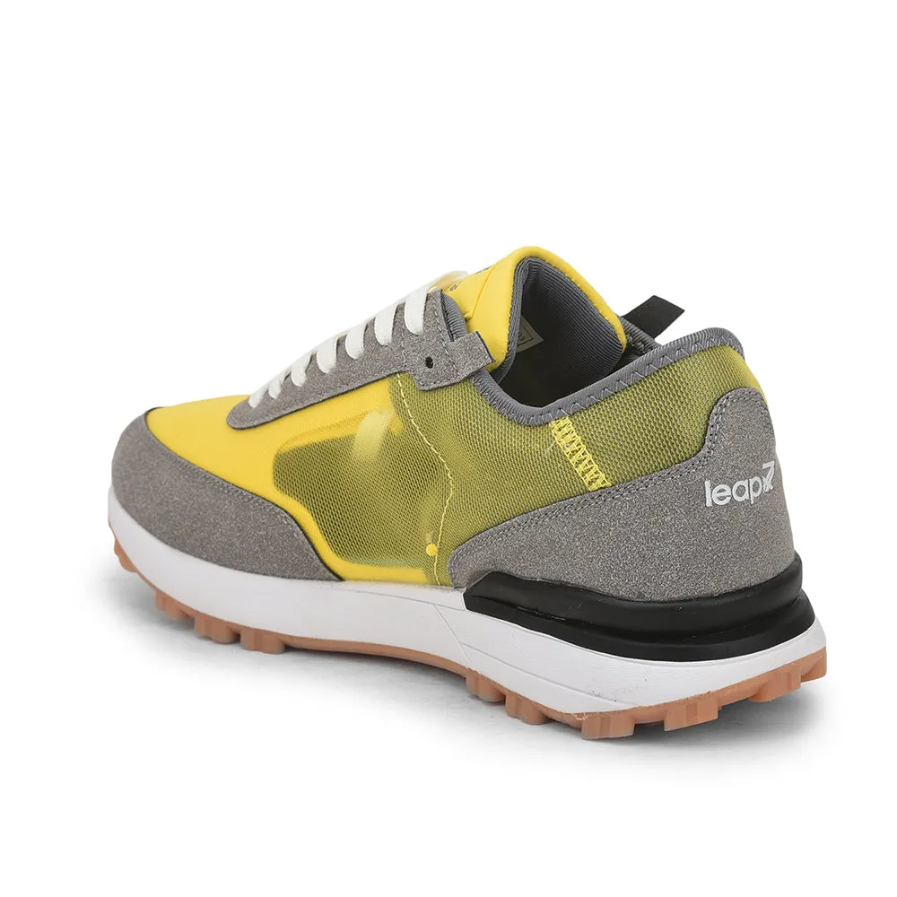 Leap7x Sports Lacing Running Shoes For Men (Yellow) XL-TG-03 By Liberty