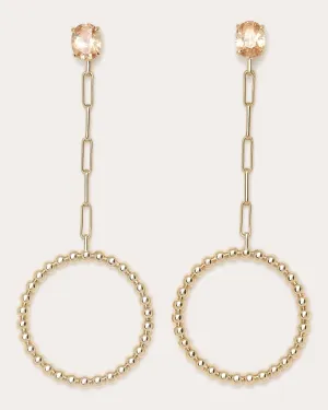 Lizzy Gemstone Hoop Earrings