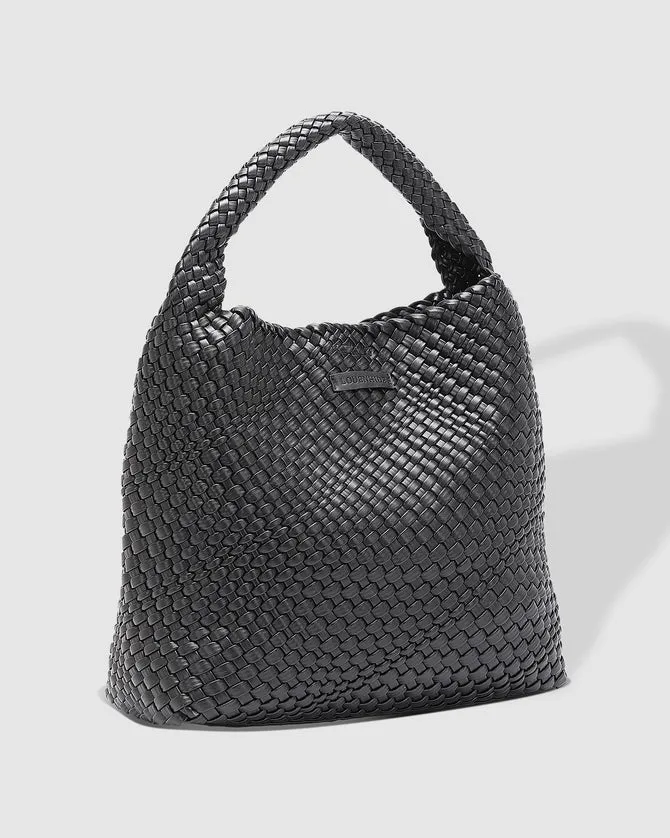 Louenhide Gabby Woven Shoulder Bag Black