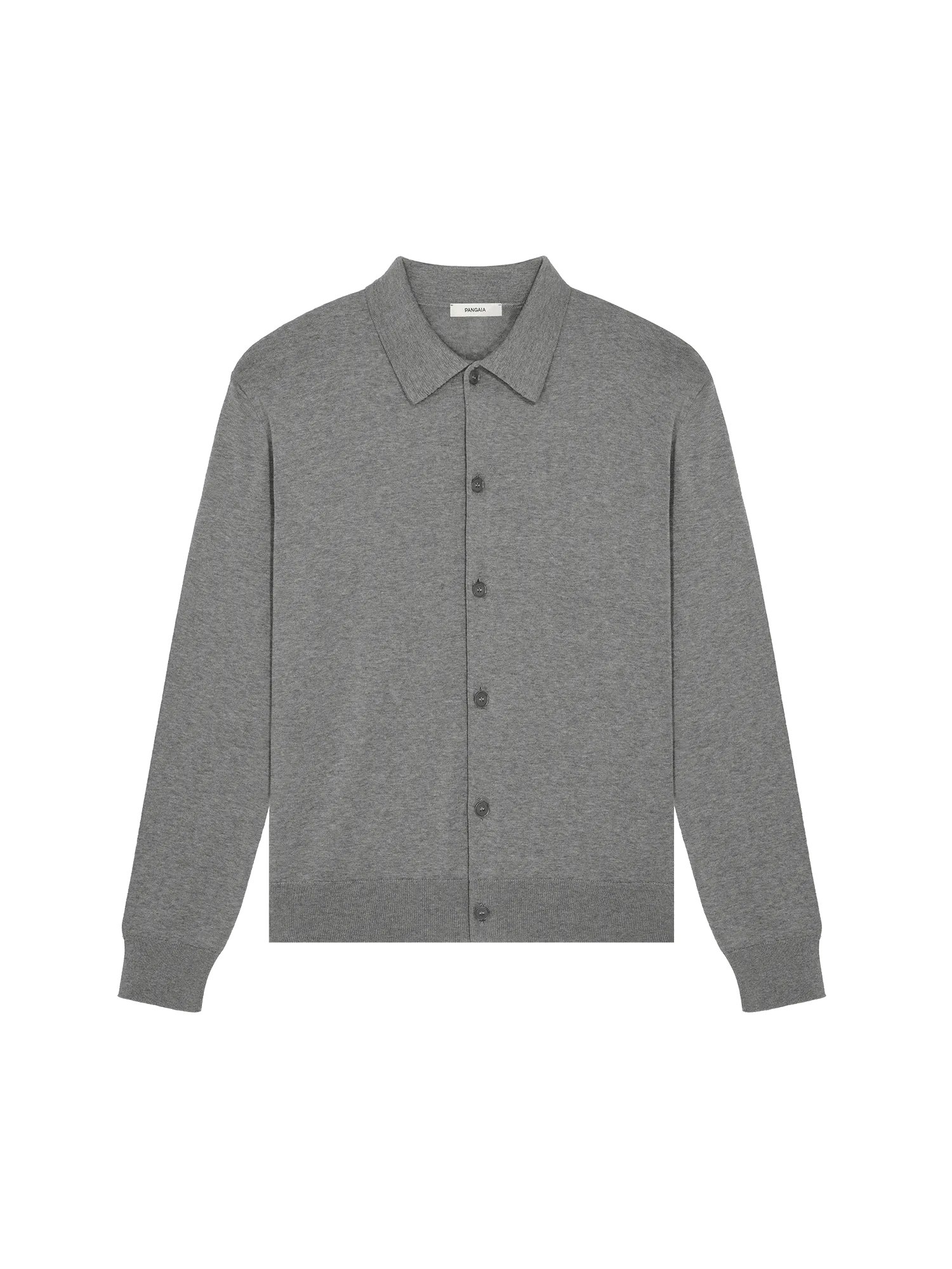 Mens DNA Knitted Collared Shirt—grey marl