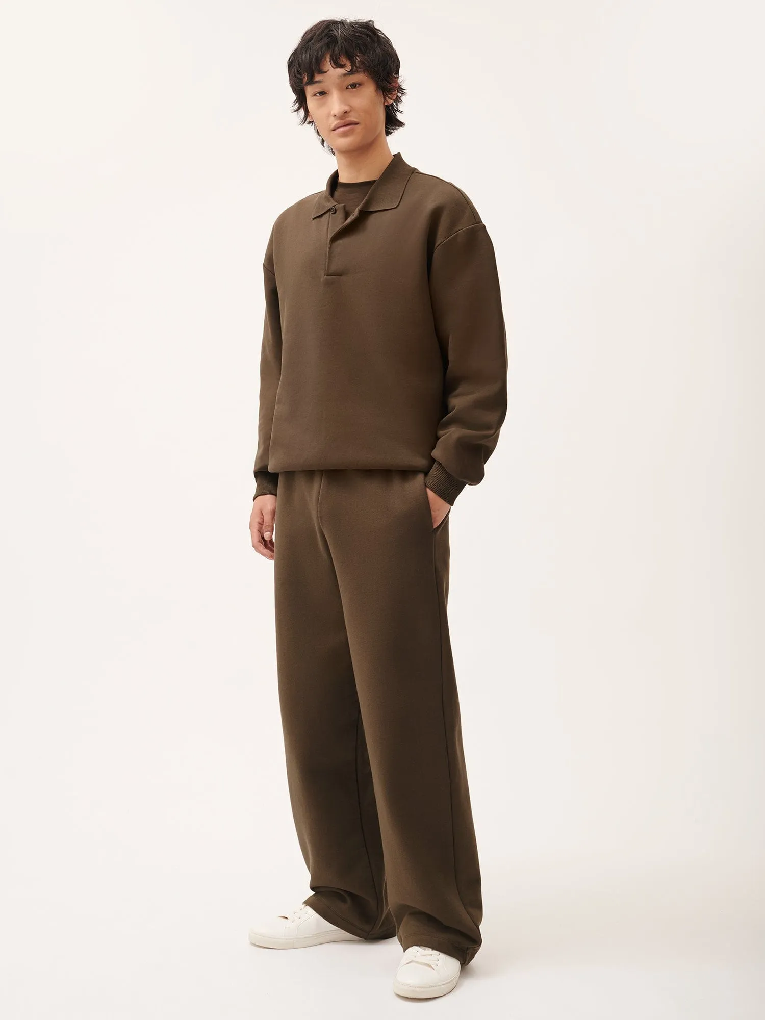 Mens DNA Straight Leg Track Pants—cacoa brown