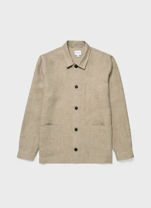 Men's Hopsack Twin Pocket Jacket in Light Stone