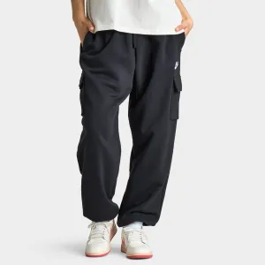 Nike Sportswear Women's Club Fleece Mid-Rise Oversized Cargo Sweatpants Black / White