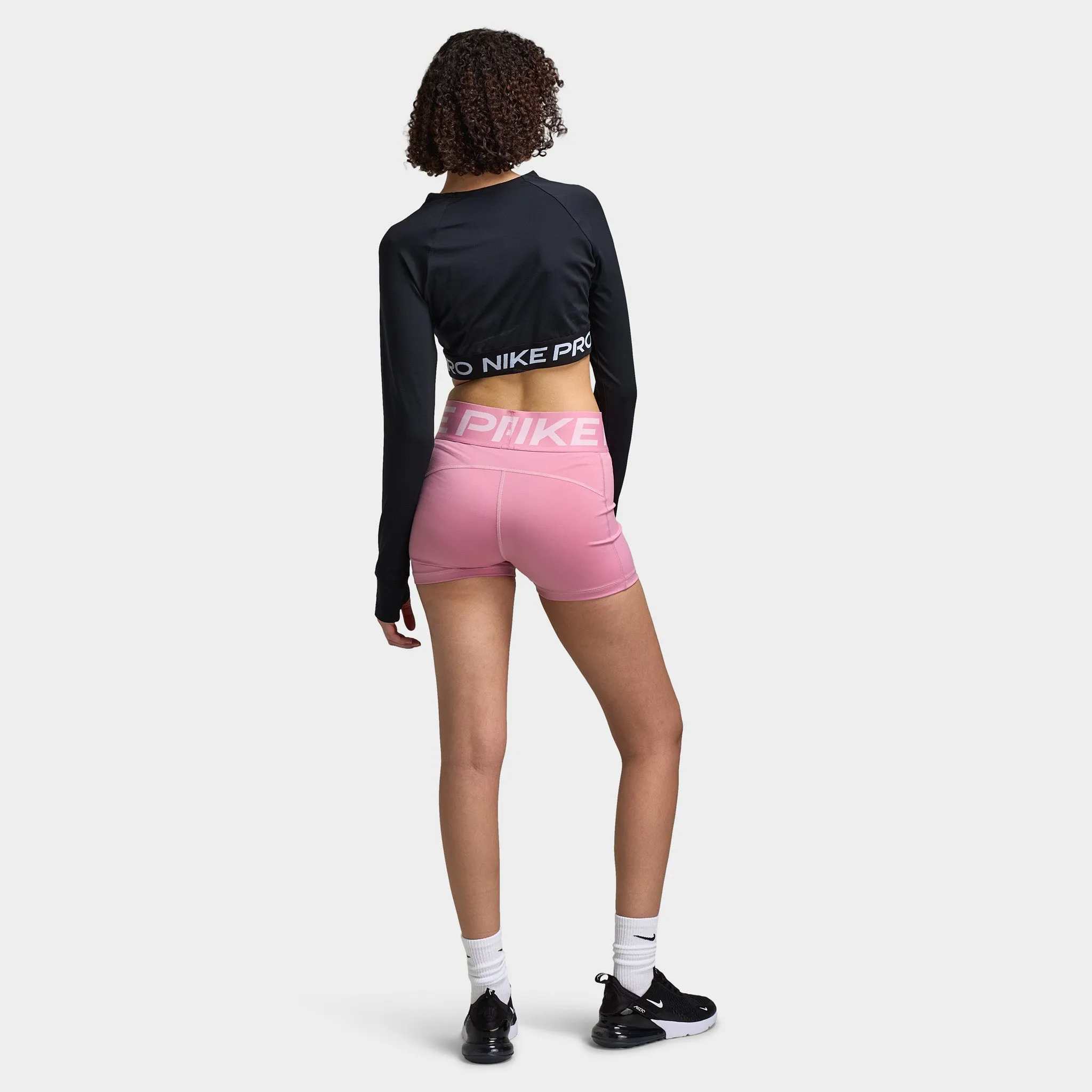 Nike Women's Pro 365 Dri-FIT Cropped Long Sleeve Top Black / White