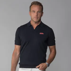 Ole Miss Maranello Cotton & Silk Buttonless Polo Black