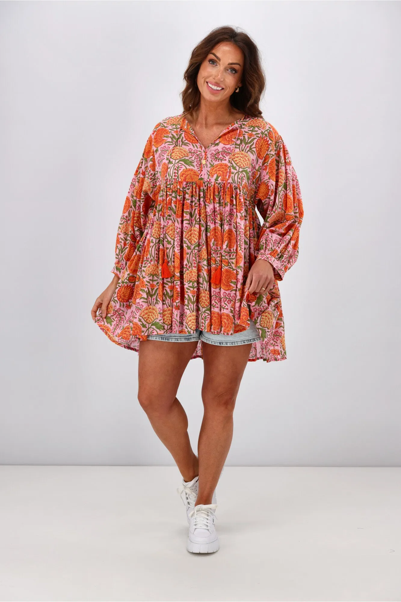 Peacock Feather Marika Top Floral