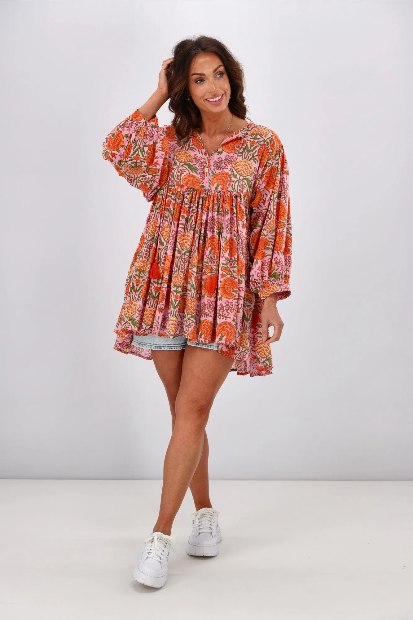 Peacock Feather Marika Top Floral