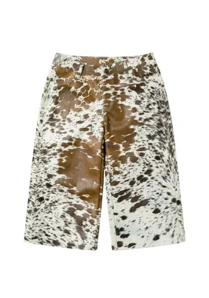 REGEN ZONE丨"RIOT" Fog White Distressed Suede Cropped Pants