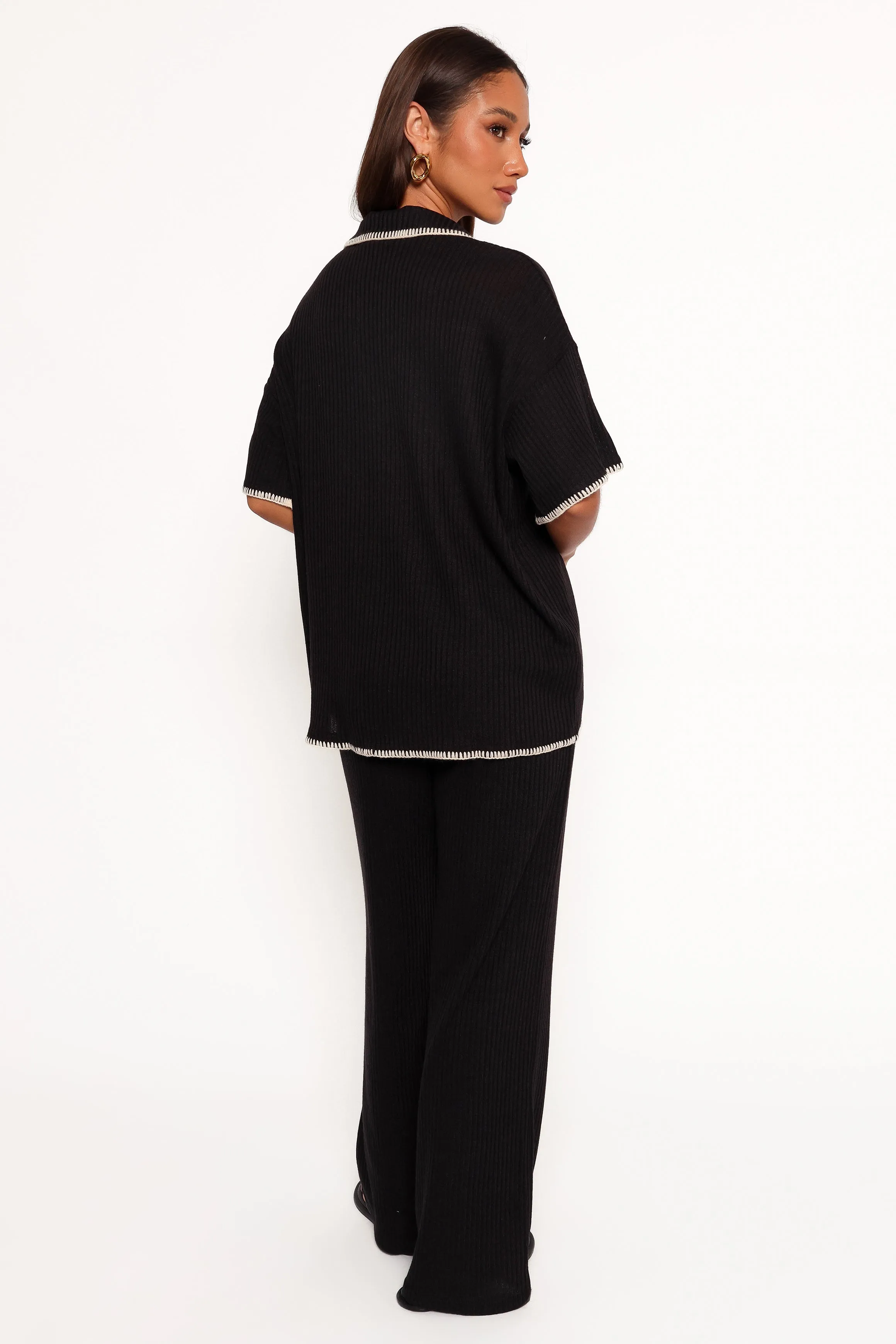Rosemary Knit Pant Set - Black