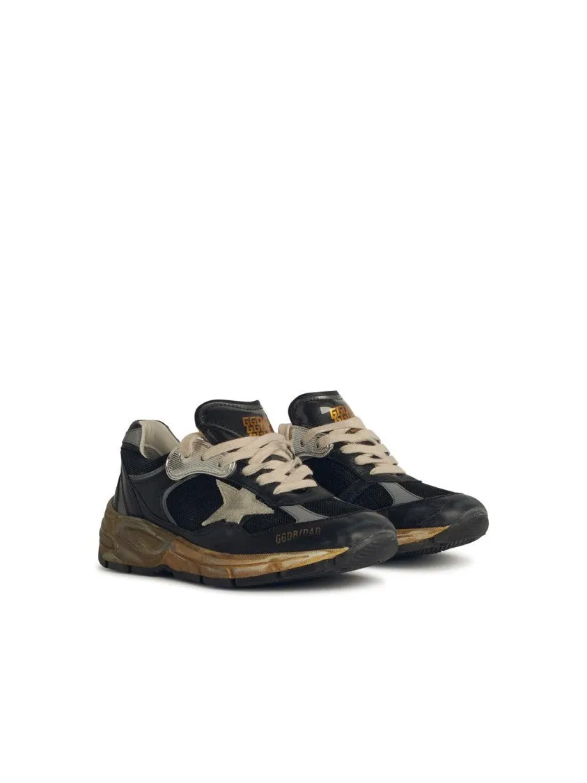 'Running Dad' Black Leather Blend Sneakers