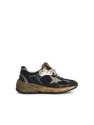 'Running Dad' Black Leather Blend Sneakers