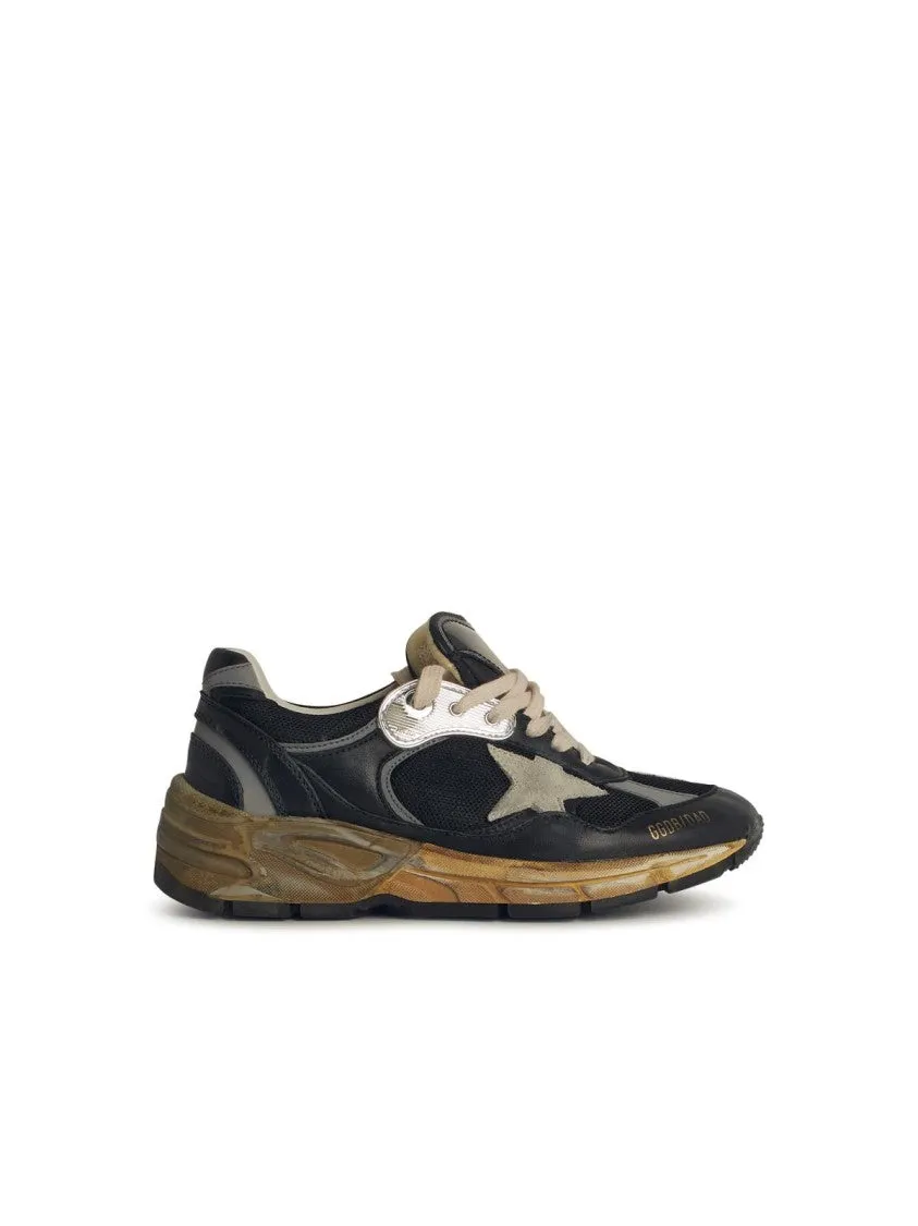 'Running Dad' Black Leather Blend Sneakers