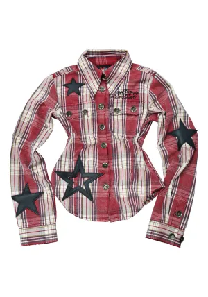 SANSLAWS丨Faux Leather Patched Washed Shirt