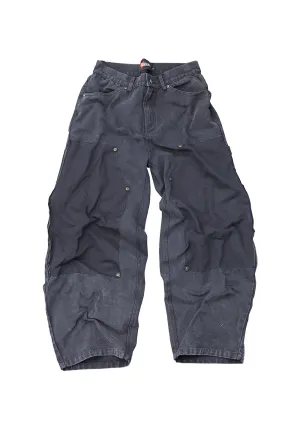 SANSLAWS丨Torn Faux-Leather Panel Logger Pants