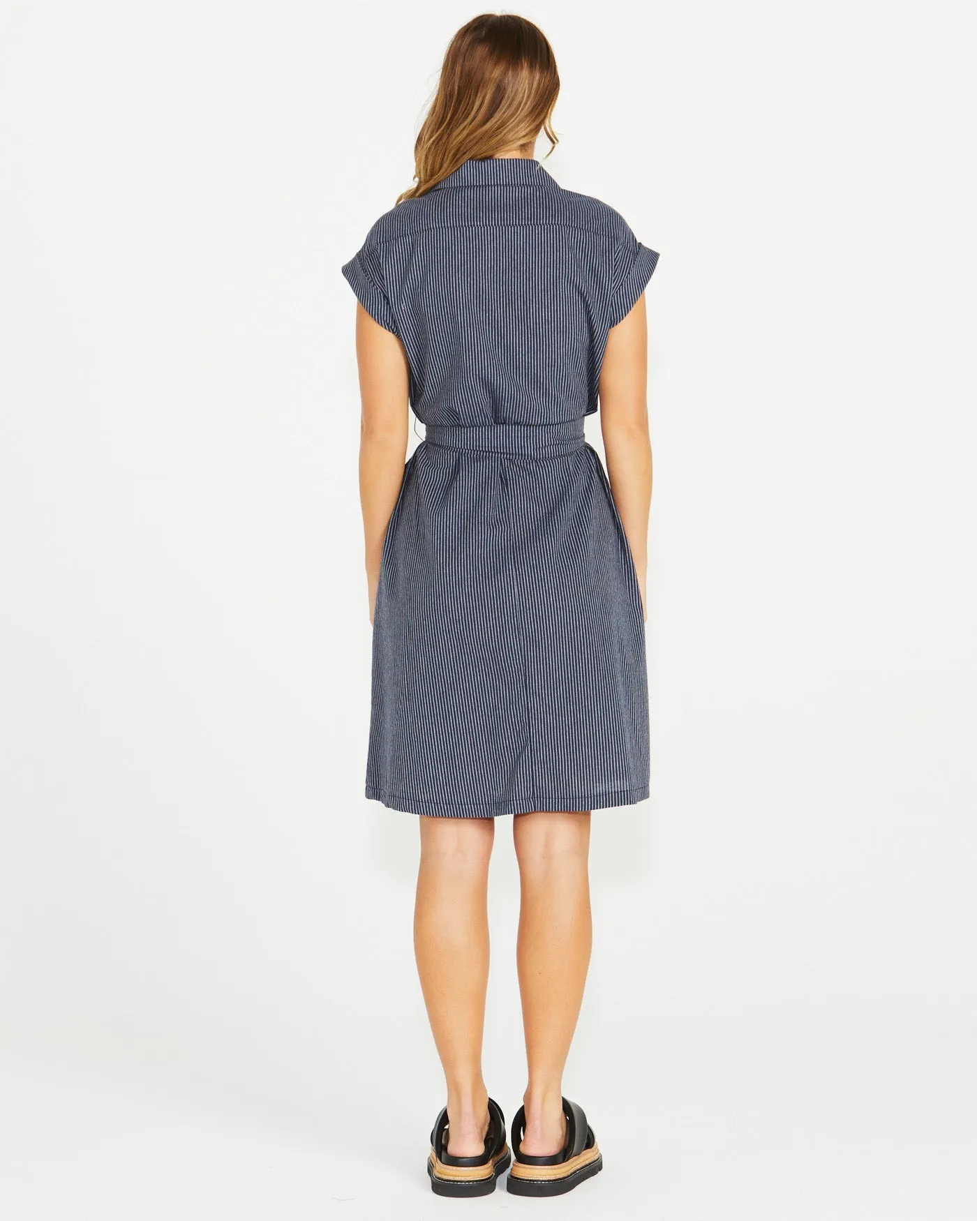 Sass Liberty Utility Dress Navy White Stripe