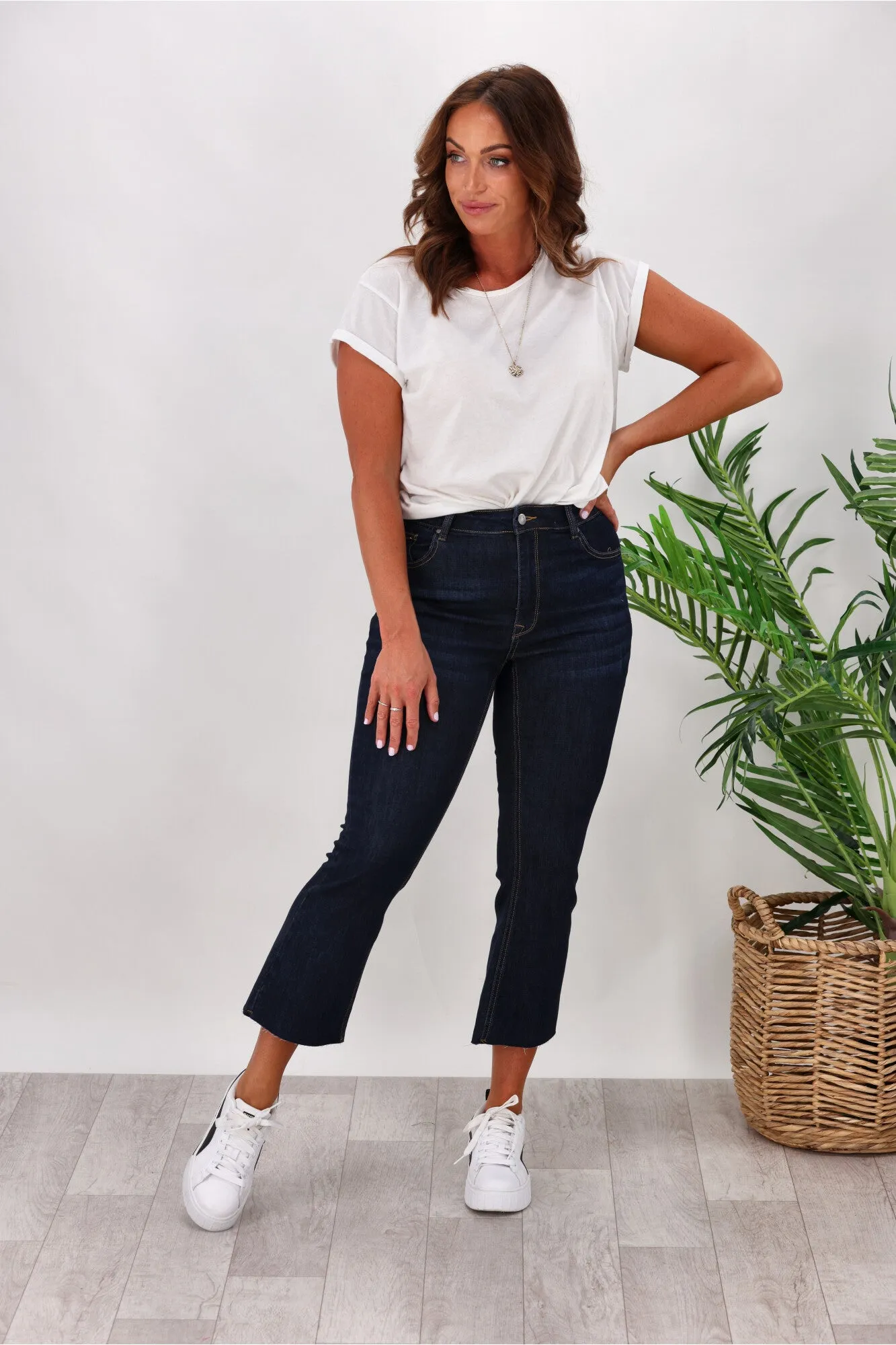 Shine On Label Devon Cropped Bootcut Jean
