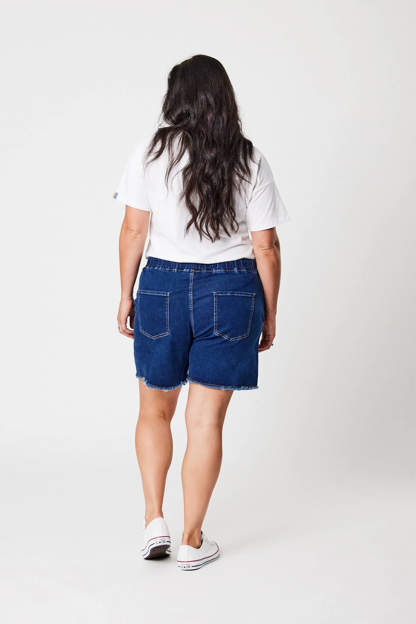 Shine On Label Ryan Elasticated Denim Short Blue