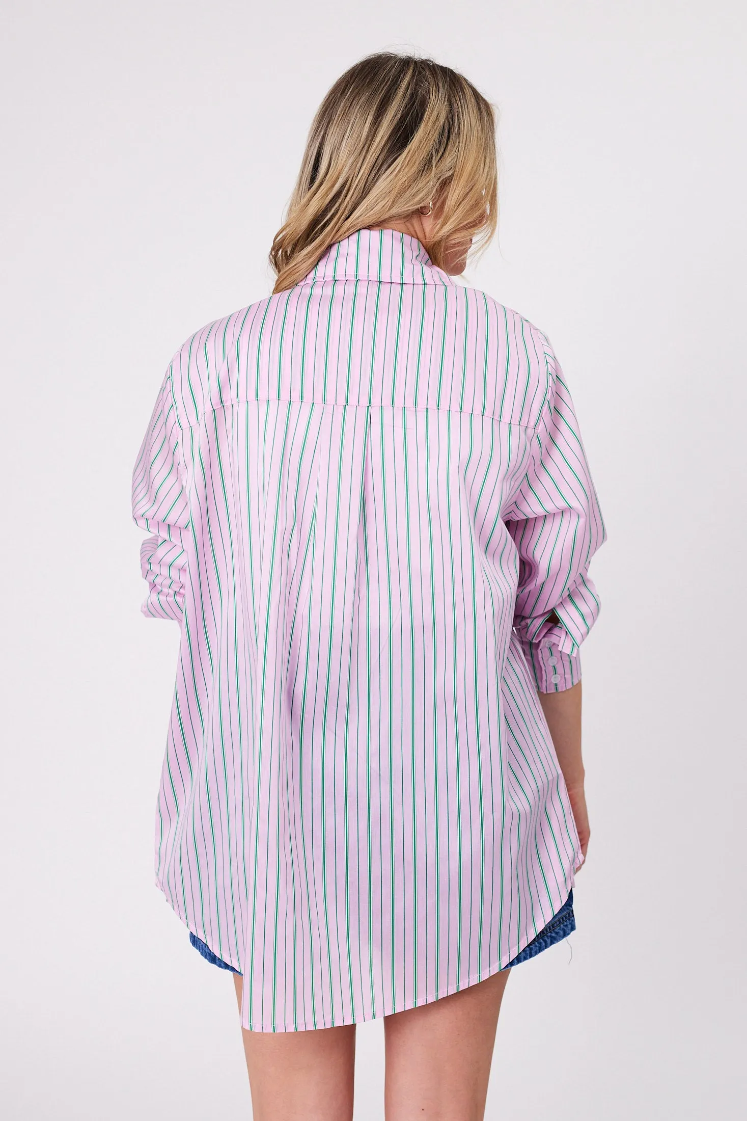 Shine On Label Zinnia Striped Shirt Pink