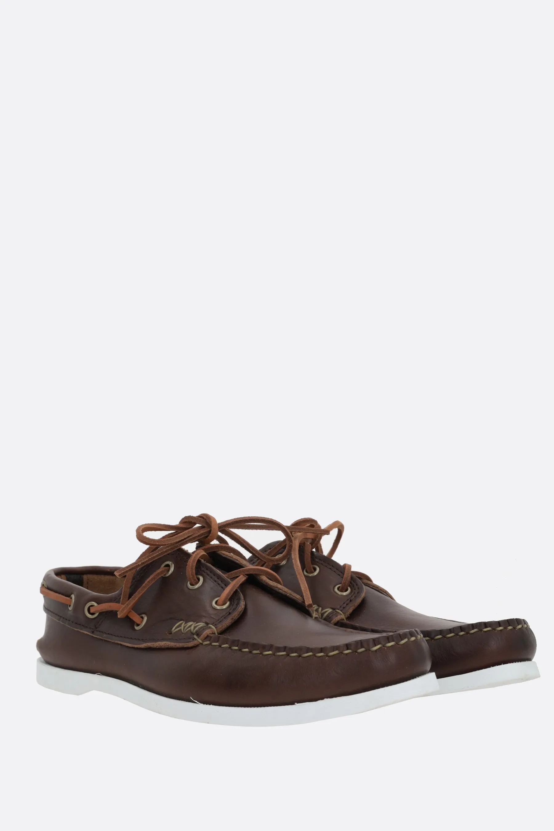smooth leather boat shoes