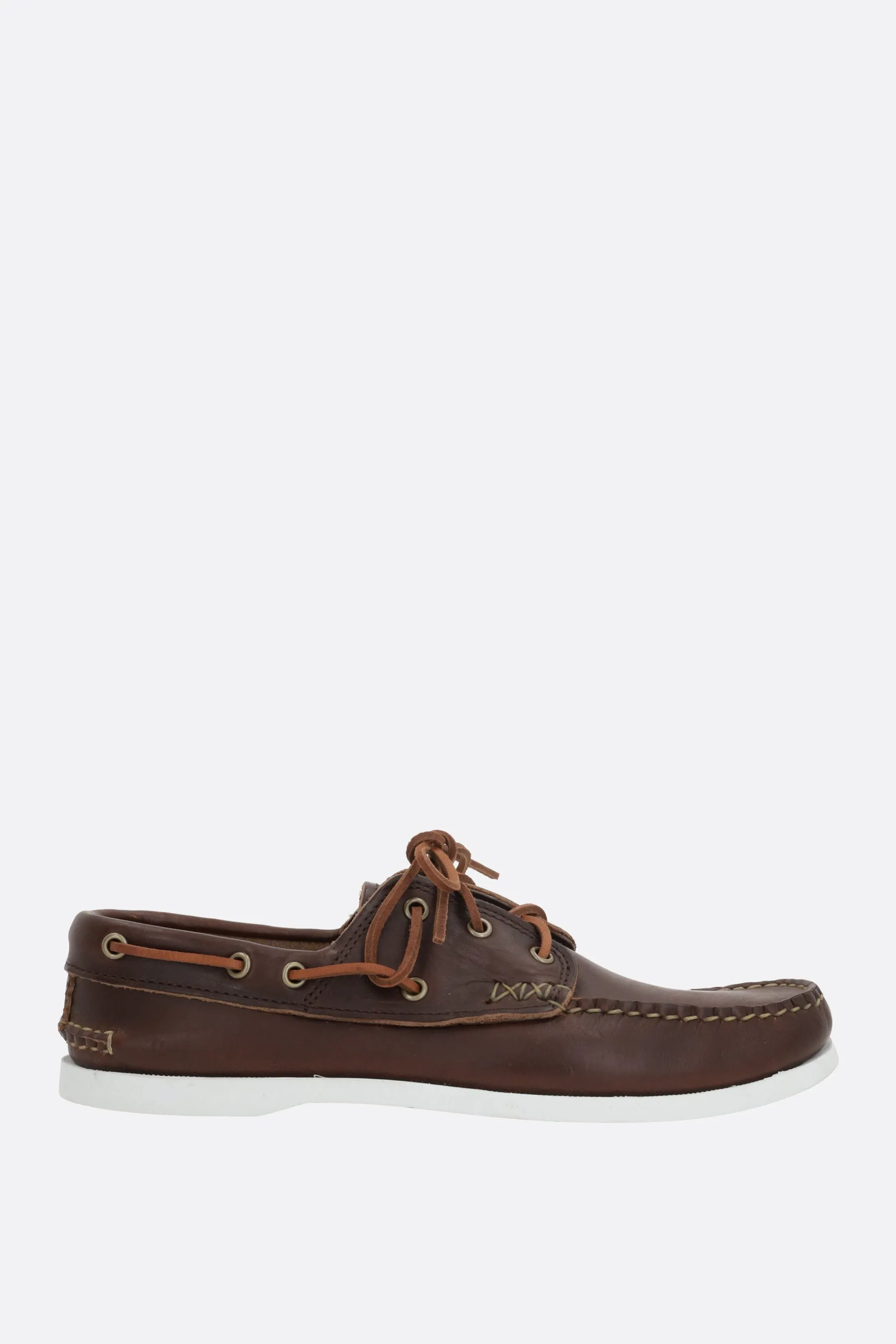smooth leather boat shoes