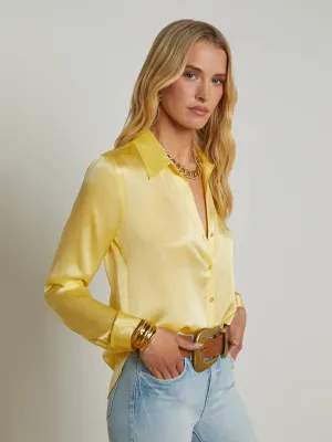 Tyler Silk Blouse Pale Yellow