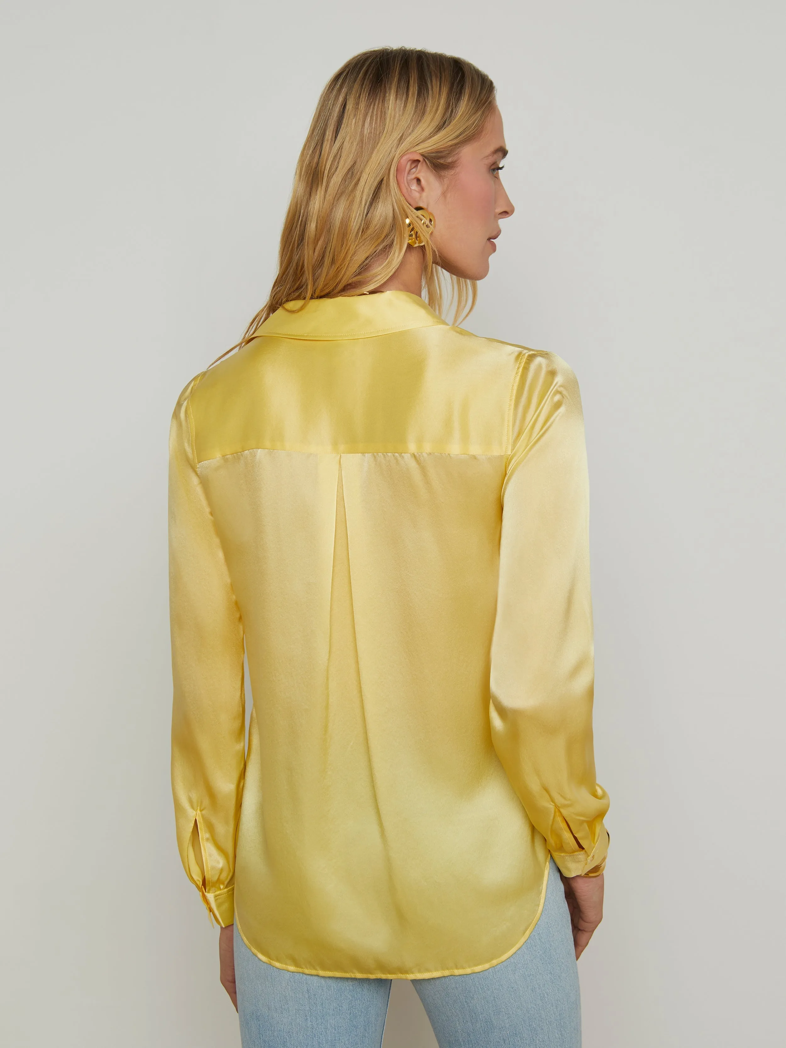 Tyler Silk Blouse Pale Yellow